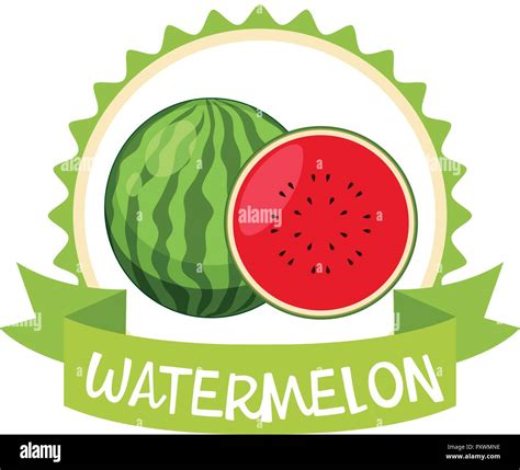 Logo Design With Fresh Watermelon Illustration Stock Vector Image And Art