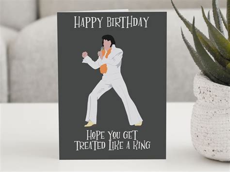 Elvis Presley Birthday Card The King Birthday Card Etsy Uk