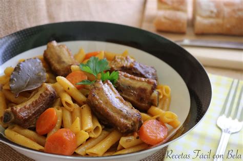 Guiso De Macarrones Con Costilla De Cerdo Recetas F Cil Con Bela