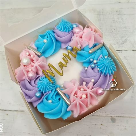 Mini Mothers Day Pastel Blue Purpleand Pink Bento Cake Baked By Nataleen