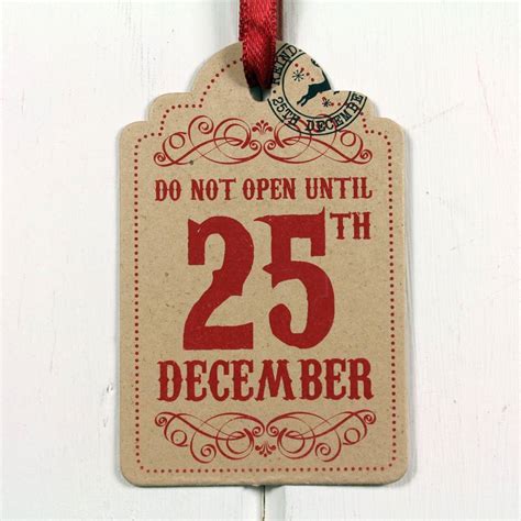 Christmas Gift Tag Do Not Open Until 25th By Nest