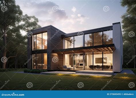 Modern Home, with Open Floor Plan and Sleek Decor, Features Minimalist ...