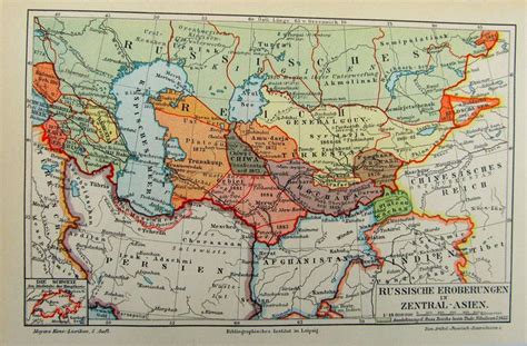 Russian Aquisitions In Central Asia 1897 Map 2225x1461 Mapporn - Riset