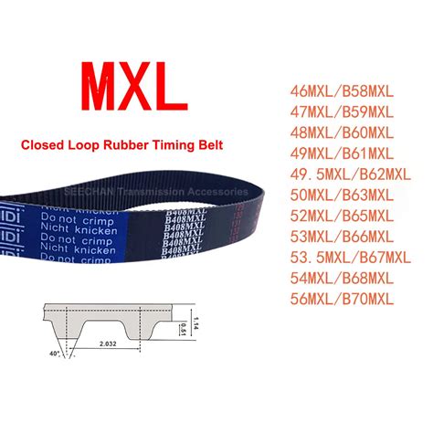 1Pcs MXL Closed Loop Timing Belt Width 6mm 10mm Rubber Synchronous Belt