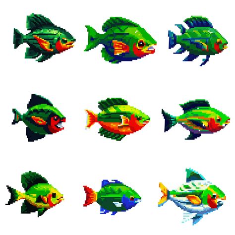 Tropical Fishing Assets - Pixelart / Pixel Art spriteTropical fish Pack ...