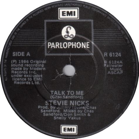 Stevie Nicks – Talk To Me (1986, Vinyl) - Discogs