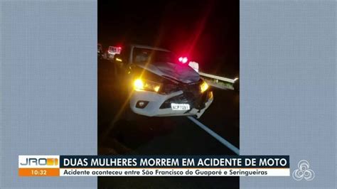 Duas mulheres morrem em acidente de moto na BR 429 em RO Rondônia G1