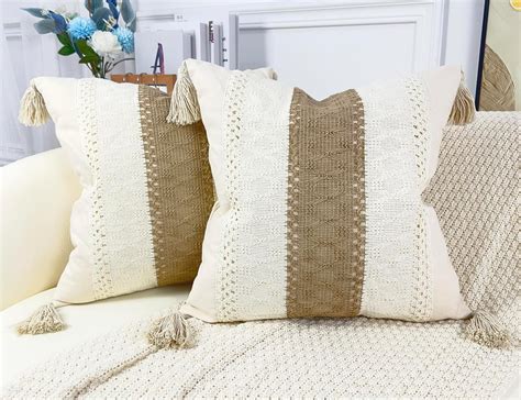 Drnou Extra Large Pillow Covers 26x26cotton And Burlap Euro Sham Pillow Covers