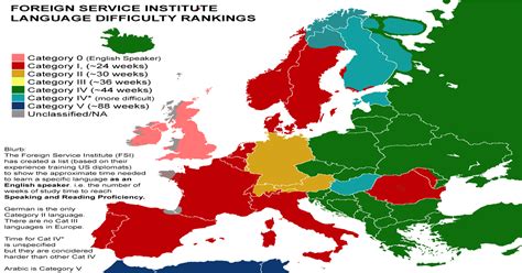 Language Difficult Rankings In Europe According To The Fsi [1106x988] [oc] Mapporn