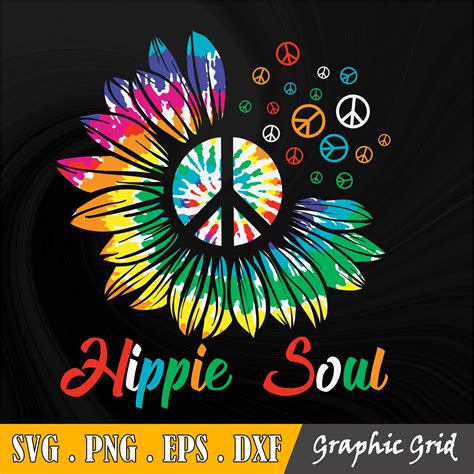 Hippie Soul Svg Cut File Peace Sign Svg Sunflower Svg Inspire Uplift