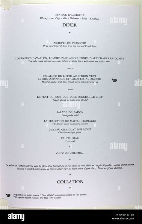 Air France Menu Collection Stock Photo - Alamy