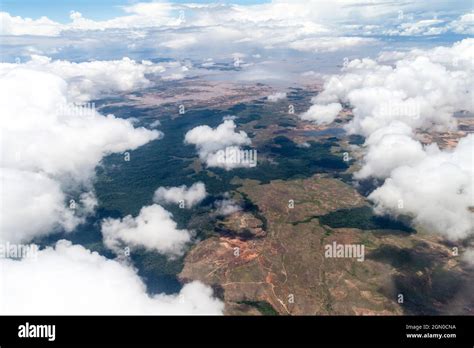 Aerial view of Guri reservoir on the Caroni River in Venezuela Stock ...