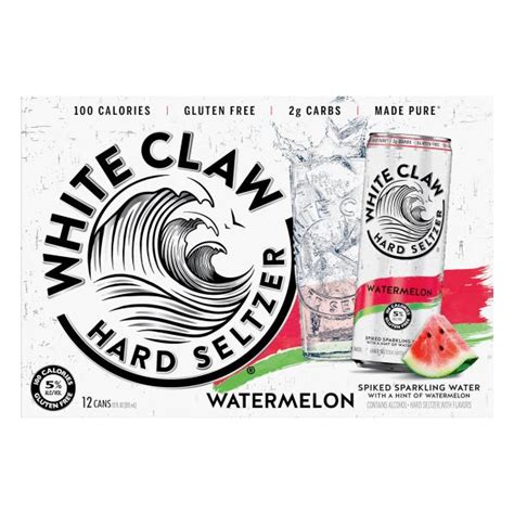 White Claw Watermelon Hard Seltzer 12oz 12pk Cn Luekens Wine And Spirits