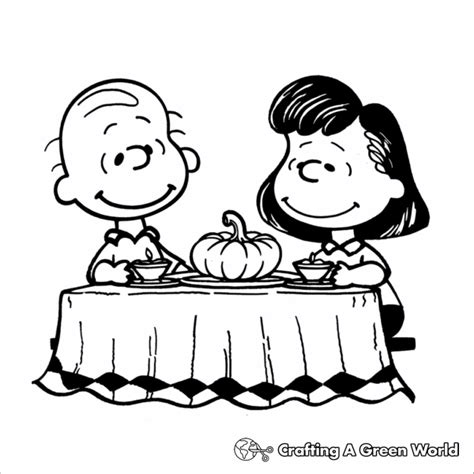 Charlie Brown Thanksgiving Coloring Pages Free Printable