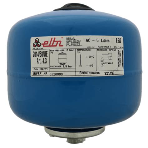 Elbi Ac Litre Accumulator Pressure Vessel Booster Sets From Pump