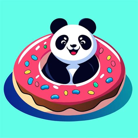 Premium Vector Cute Panda Bear Hand Drawn Flat Stylish Mascot Cartoon