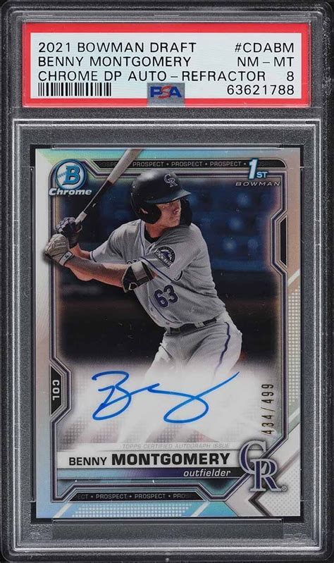 2021 Bowman Chrome Refractor Benny Montgomery ROOKIE AUTO 499 CDA BM