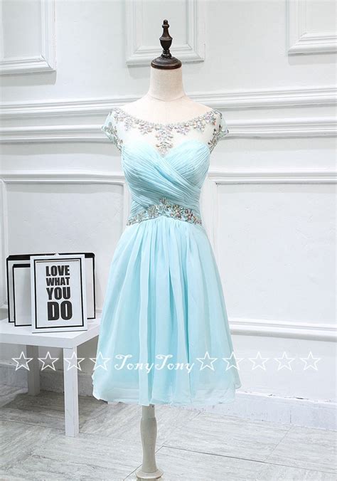 Chiffon Homecoming Dresses with Cap SleevesShort by TonyTony10007