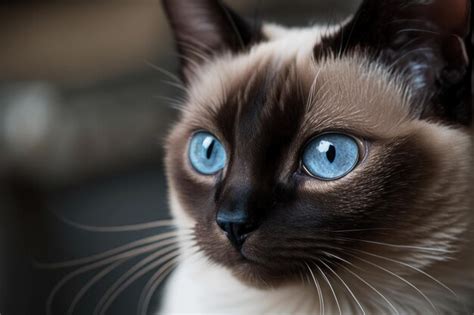 Premium AI Image | A close up of a blue eyed Siamese cat