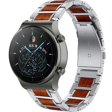 Huawei Watch Gt Pro Holz Stahlarmband Silber Smartwatcharmbaender De