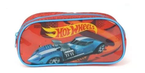 Estojo Escolar Menino Hot Wheels Carros Laranja Tecido MercadoLivre