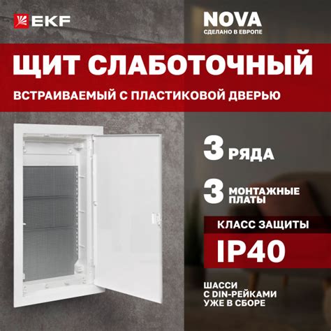 Слаботочный щит встраиваемый "Nova", габарит 2, с пластиковой дверью ...