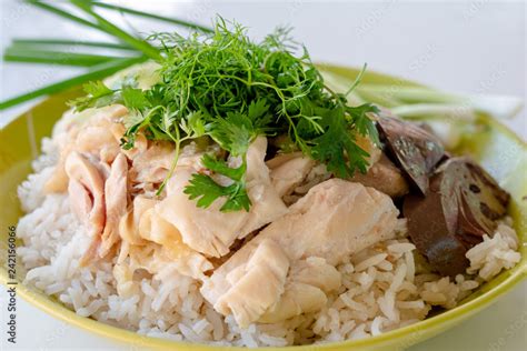 Hainanese chicken rice Stock Photo | Adobe Stock