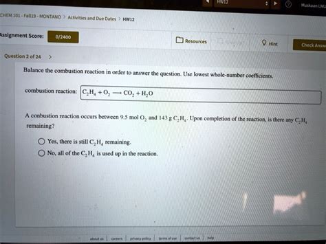 SOLVED CHEM 101 Falll9 MONTANO Activities And Due Dates HW1