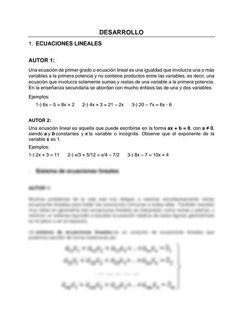 Solution Ecuaciones Lineales Y Inecuaciones Entregado Studypool