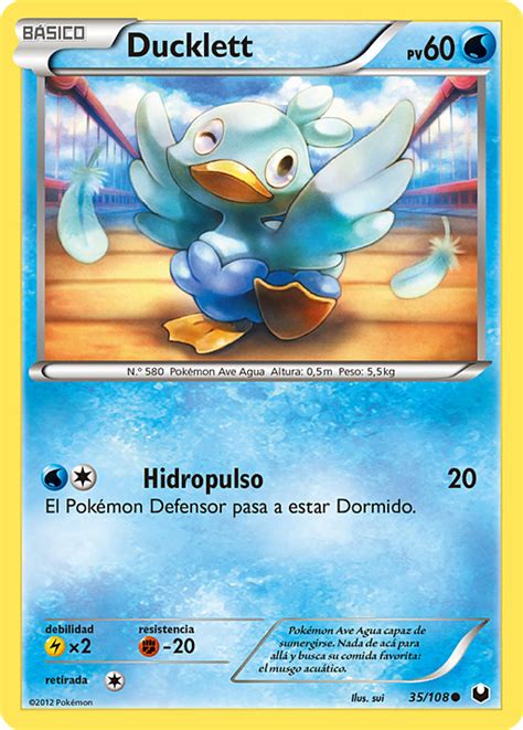 Ducklett 029 101 Negro y Blanco Explosión Plasma Pokémon Paraíso