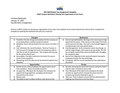 DAT 260 Module Two Assignment Template DAT 260 Module Two Assignment