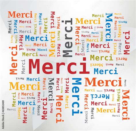 Nuage De Mots En Fran Ais Merci Stock Vector Adobe Stock