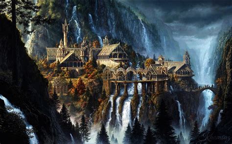 Rivendell, J. R. R. Tolkien, artwork, fantasy art, The Lord of the ...