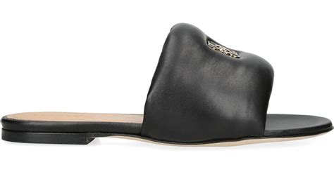 Loewe Leather Anagram Padded Slides In Black Lyst Uk