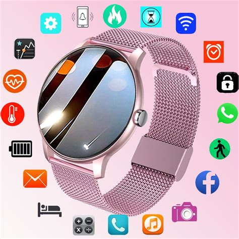 Tes 2022 New Smart Watch Women Full Touch Screen Sports Fitness Women Watch Waterproof Ip67 For