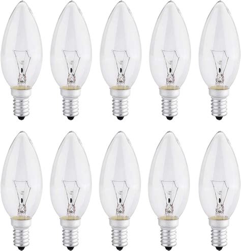 10 Pack Light Bulbs 40W SES Small Screw E14 Candle Bulbs Dimmable 230V