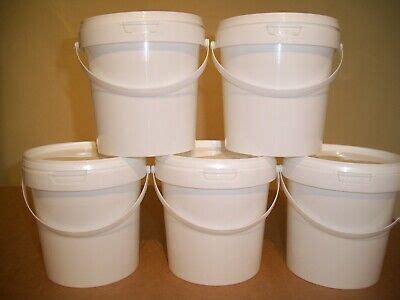 24 X 1 Litre Food Grade Tamper Evident Plastic Buckets Tubs With