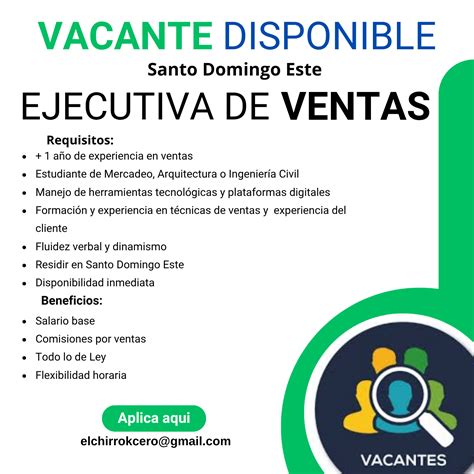 EJECUTIVA DE VENTAS SANTO DOMINGO ESTE Empleos Rodriguez Empleos Rodriguez