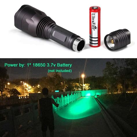 ULTRAFIRE Green Hunting Flashlight XP E2 LED 650 Lumens Single Mode