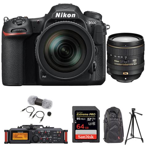 Nikon D500 Cmos Dx Format Dslr Cameravr Lens Kit Tascam Recorder