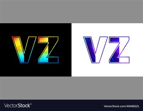 Letter Vz Logo Design Template Creative Modern Vector Image