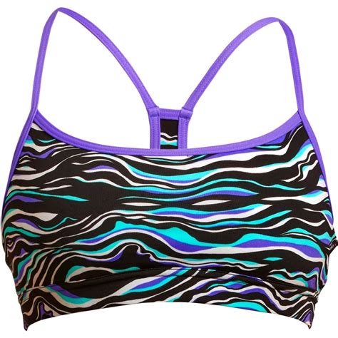 Funkita Top De Bikini Mujer Swim Crop Eco Oil Slick Bike