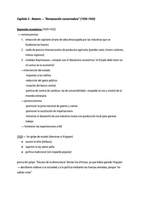 Resumen sociedad y estado 6 11 Capítulo 3 Romero Restauración