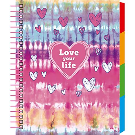 Cuaderno Forma Francesa Senfort Tie Dye Love Espiral Cuadro Chico