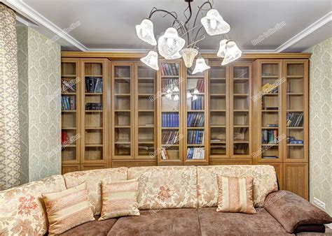 Двухслойная раздвижная библиотека 5+3 в гостиную
