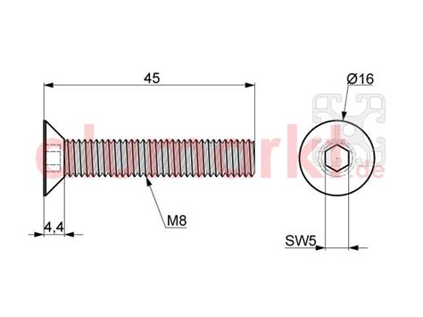 Senkschraube M8x45 rostfrei Schrauben S208SKS845R
