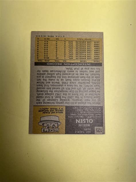 1971 Topps Merlin Olsen 125 HOF EX EBay