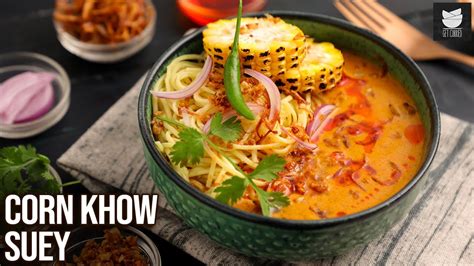 Corn Khow Suey Recipe How To Make Veg Burmese Khow Suey Veg Khow