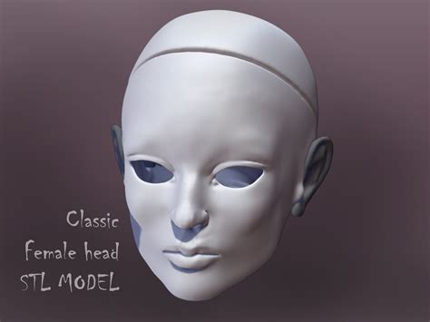 Stl 3d Printer File Bjd Doll Female Head Etsy