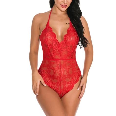 Nouveau Sexy Femmes Dentelle Body Sexy Teddy Lingerie Combinaison Dos